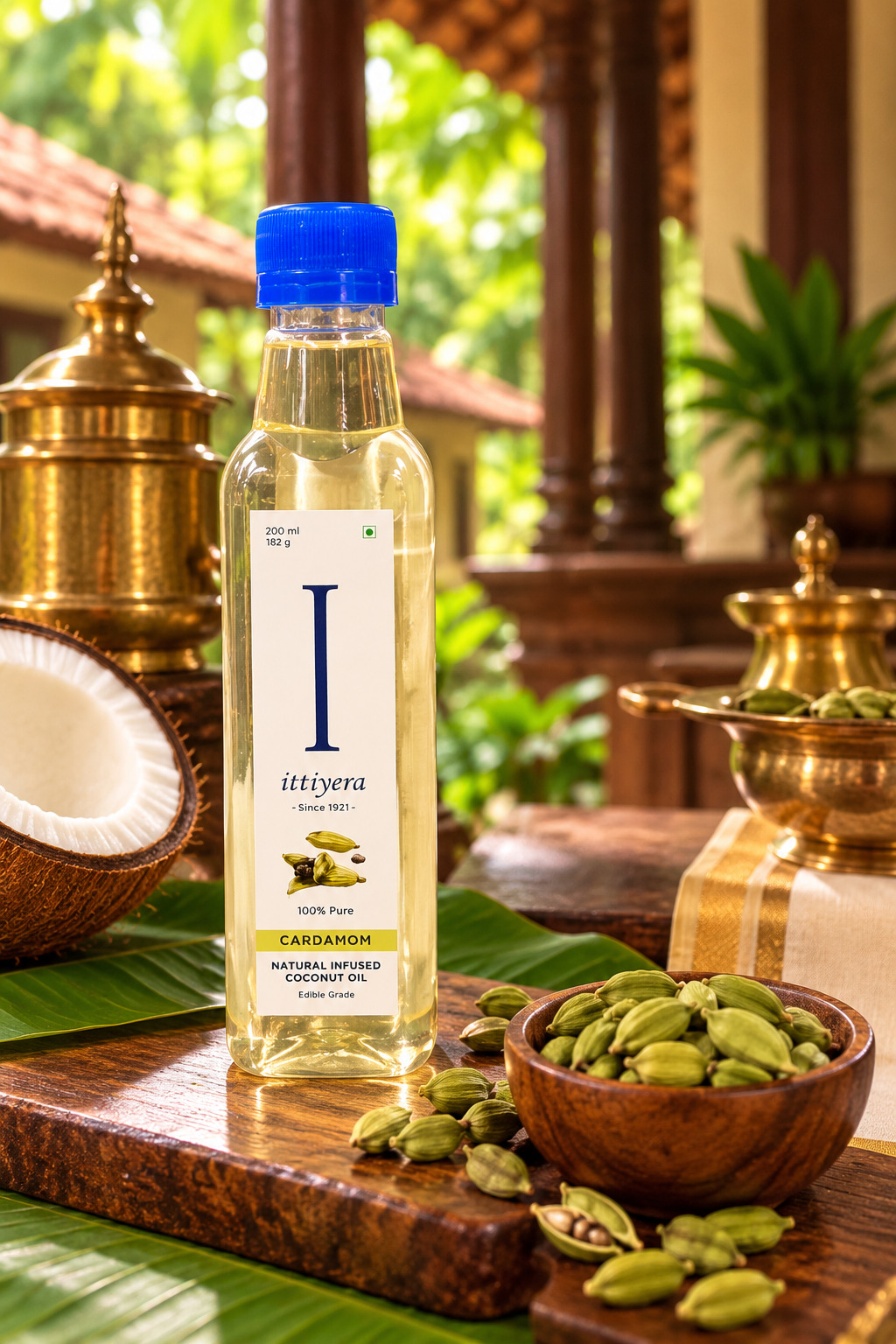 Cardamom-Infused Coconut Oil in Kerala Kitchen